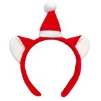 She's Shining Klasik Kırmızı Noel Şapka Kafa Bandı Peluş Hayvan Kulak Saç Hoop Sevimli Hairband Fantezi Elbise Şapkalar