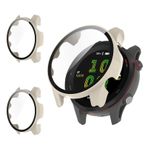 Shesyuki Garmin forerunner 255 için 2'li paket ekran koruyucu kılıf [tam kaplama], sert polikarbon tampon, Garmin forerunner 255 için entegre sertleştirilmiş cam film (beyaz + beyaz)