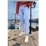 SHEVEGA Buz Mavi Boyfriend Buz Kar Yıkama Mom Jean Kot Pantolon