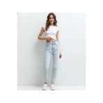 SHEVEGA Kadın Buz Mavi Likralı Boyfriend Fit Mom Jean Pantolon