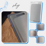 SHG Home Özel Tasarımlı 304 Paslanmaz Çelik Kesme Tahtası 3lü set (Saklama Kılıfı, Kesme Tahtası ve Silikon Kaydırmaz Mat)1,5 mm Kalınlık, 23 X 34 cm Yıkanabilir, Gıda Temasına Uygun, Hijyenik