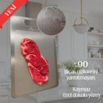 SHG HOME Paslanmaz Çelik Kesme Tahtası 3lü Set 23x34 /20x30 cm + Saklama Kılıfı + Kaydırmaz Mat HEDİYELİ - Premium Set