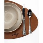 SHG HOME ShgHome Vegan Deri 4lü Amerikan Servisi / Supla-Sofra Hediye Seti - 39 cm x 31cm - 39 x 29 cm - Gri
