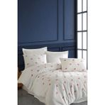 Shi Ruby Çift Kişilik Nakışlı Nevresim Takımı | %100 Pamuk Saten | 6 Parça | Kutulu Çeyiz Seti - 200 x 220 cm - Beyaz