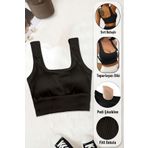SHİBA Kadın Pamuklu Askılı Crop Pedli Spor Sütyeni Yarım Atlet Büstiyer