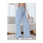 Shield Life Karyıkama Palazzo Açık Mavi Kar Yıkama Süper Yüksek Bel Bol Paça Denim Kot Pantolon