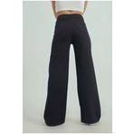 Shield Life Pazzo Siyah Kadın Wide Leg Jean Yüksek Bel Palazzo Özel Kumaş Esnek Kot Pantolon