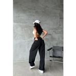 Shield Life Siyah Baggy Kadın Kot Palazzo Wide Leg Straight Pantolon Jean Yüksek Bel Rahat Pantolon Trenç