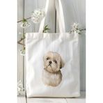 Shihtzu Köpek Baskılı Bez Çanta Omuz Çantası Kişiye Özel Model 14