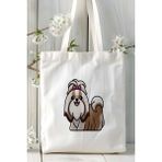 Shihtzu Köpek Baskılı Bez Çanta Omuz Çantası Kişiye Özel Model 4