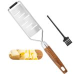 SHIKORI Parmesan peyniri limon, zencefil, peynir, hindistan cevizi, patates, çikolata ve sarımsak için doğal ahşap saplı paslanmaz çelik peynir rendesi, koruyucu kapak dilimleyici ile
