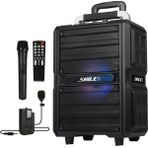 Shile SL-2017 50 Watt Taşınabilir Seyyar Aktif Amfi Hoparlör Kablosuz El + Yaka Mikrofonlu Usb+Sd+Bt Kumandalı - Siyah