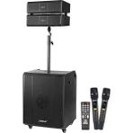 Shile Sl-9 400W Aktif Kule Ses Sistemi 2 Adet Kablosuz Mikrofonlu Tekerlekli Mdf Kasa Bluetooth/tws - Seçenek