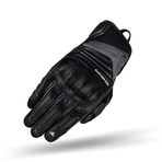 SHIMA RUSH GLOVES ERKEK SİYAH, Koruyucu Deri Kısa Motosiklet Eldiveni (Siyah, M)