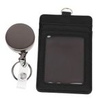 SHINEOFI 1 Takım Kolay çekilebilen tokalı çalışma izni kapağı koruyucular Rozetler askılar zincir kartvizitlik yaka kartlığı cüzdan ofis kartları tutucu klipsli rozet tutucu Metal Black