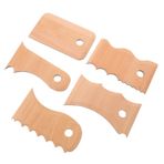 SHINEOFI 5 Adet Çanak Çömlek Alet Takımı Kil Heykeltraşlık Pişmiş Toprak Çanak Çömlek Heykelcik Aracı Çanak Çömlek Araçları Çömlek Profil Kaburga Açılı Tencere Oyma Beige Odun