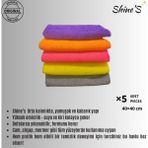 Shine'S Fabrika Satış Mağazası 5 Adet Havlu Bez Mutfak, Wc, Banyo, Mobilya Pofuduk Dokulu temizlik bezi, mkrofiber 40X40 cm karma renk - Pembe - Mavi - Yeşil - Sarı