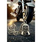 Shiney Aksesuar Çelik Anahtarlık Şans Çanı Guardian Bell Koruyucu Melek Model Koruyucu Çelik Motosiklet Luck Bell - Gri