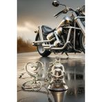 Shiney Aksesuar Çelik Anahtarlık Şans Çanı Guardian Bell Kuru Kafa Model Anahtarlık Koruyucu Çelik Motosiklet Luck Bell - Gri