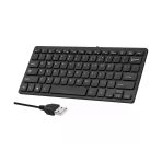 Shineyee K-1000 Mini Klavye 78 Tuşlu Mini Klavye Usb İle Çalışan Kablolu Klavye Çikolata Klavye Taşınabilir Ofis Klavyesi Siyah