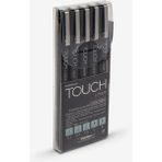 Shinhan Art Touch Lıner Teknik Çizim Kalemi Set 5'li Gri - Renkli - Standart