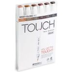 Shinhan Art Touch Twin Brush Ahşap Tonları Çift Taraflı 6'lı Markör Kalem Seti