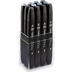ShinHan Art Touch Twin Marker 12 Renk Set MAVİ/YEŞİL GRİLER