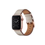 ShinyTECH Apple Watch Hakiki Gerçek Deri Kordon Se/3/4/5/6/7/8/9 42,44,45,49mm W10 46,49mm Krem