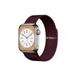 ShinyTECH Apple Watch Milano Çelik Hasır Kordon Bordo Se/3/4/5/6/7/8/9 42,44,45,49mm W10 46,49mm