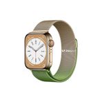 ShinyTECH Apple Watch Milano Çelik Hasır Kordon Gold Yeşil Se/3/4/5/6/7/8/9 42,44,45,49mm W10 46,49mm