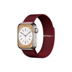 ShinyTECH Apple Watch Milano Çelik Hasır Kordon Rose Kırmızı Se/3/4/5/6/7/8/9 42,44,45,49mm W10 46,49mm
