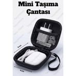 ShinyTouch Çok Amaçlı Sert Kapaklı Mini Taşıma Çantası - Kulaklık, Şarj Aleti ve Kablo Düzenleyici (9x9 cm)