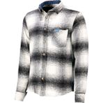 Shinzone Erkek Ragular Fit Tek Cep Düğmeli Oduncu Siyah Beyaz Gömlek - 3XL - Siyah-Beyaz Çizgili