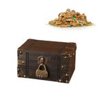 Shirene Vintage ahşap hazine sandığı, çocuk ahşap saklama kutusu, şifreli kilitli, eski hatıra kutusu, kapaklı, korsan sandığı, saklama kutuları, dekorasyon ve hediye saklamak için uygundur