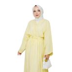 SHİROSA ETEK BLUZ TAŞLI KADIN TAKIM (SARI, L-XL)
