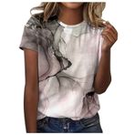Shirts Kadın Yaz Pamuklu Tişört Moda Renkli Baskılı Tunik Bluz Yaz Tişörtleri Genç Kız Spor Tişört Basic Tops Casual Loose Fit Gömlek Bluz Üst Giyim, 2 kahverengi, S