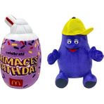 Shitai Grımace Sarı Şapka 2 Adet Sütlü Çay ve Patlıcan Bebek Peluş Oyuncaklar (Yurt Dışından) - 25cm