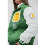 Shivi Fashion Kadın Oversize Polo Yaka Yeşil Kolej Geniş Kalıp Ceket Mont