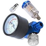 Shiwaki 140PSI 1/4 Sprey Boya Tabancası Hava Basınç Regülatörü Göstergesi Airbrush Kompresör ve hat içi Su Tuzak Filtresi