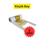 SHIZUKA Gülenyüz Baskılı 125'li Küçük Boy Poşet 5 Rulo
