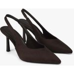 Shoeberry Avoria Kadın Kahve Süet Stiletto İnce Topuklu Ayakkabı Suni Deri Tabanlı Konforlu Tasarım