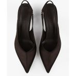 Shoeberry Kadın Avoria Kahve Saten Stiletto İnce Topuklu Ayakkabı Suni Deri ile Konforlu Tasarım