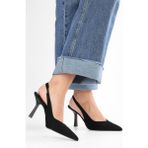 Shoeberry Kadın Floe Siyah Süet Stiletto