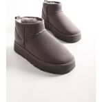 Shoeberry Kadın Gri Süet Düz Bot İçi Tüylü Bootie 40 Numaralı Konforlu Tasarım