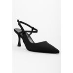 Shoeberry Kadın Nella Siyah Saten Stiletto