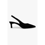 Shoeberry Kadın Peta Siyah Süet Stiletto