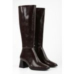 Shoeberry Kadın Stall Kahve Küt Burunlu Çizme