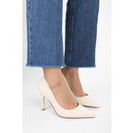 Shoeberry Kadın Vague Ekru Cilt Stiletto