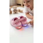 Shoebuo Kız Çocuk Işıklı Terlik LED Topuk Işıklı Eva Yazlık Rahat Günlük Sandalet Pembe