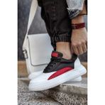 Shoecide CH115 CBT Literide Beyaz - Kırmızı - Siyah Renk Erkek Günlük Ayakkabı